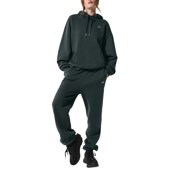 Alo Yoga 'Accolade' Green Cotton Hoodie Size XXS - Picture 1 of 4